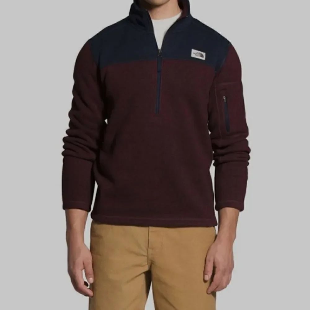 THE NORTH FACE Men's LARGE GORDON LYONS QUARTER ZIP PULLOVER ROOT BROWN (Burgund